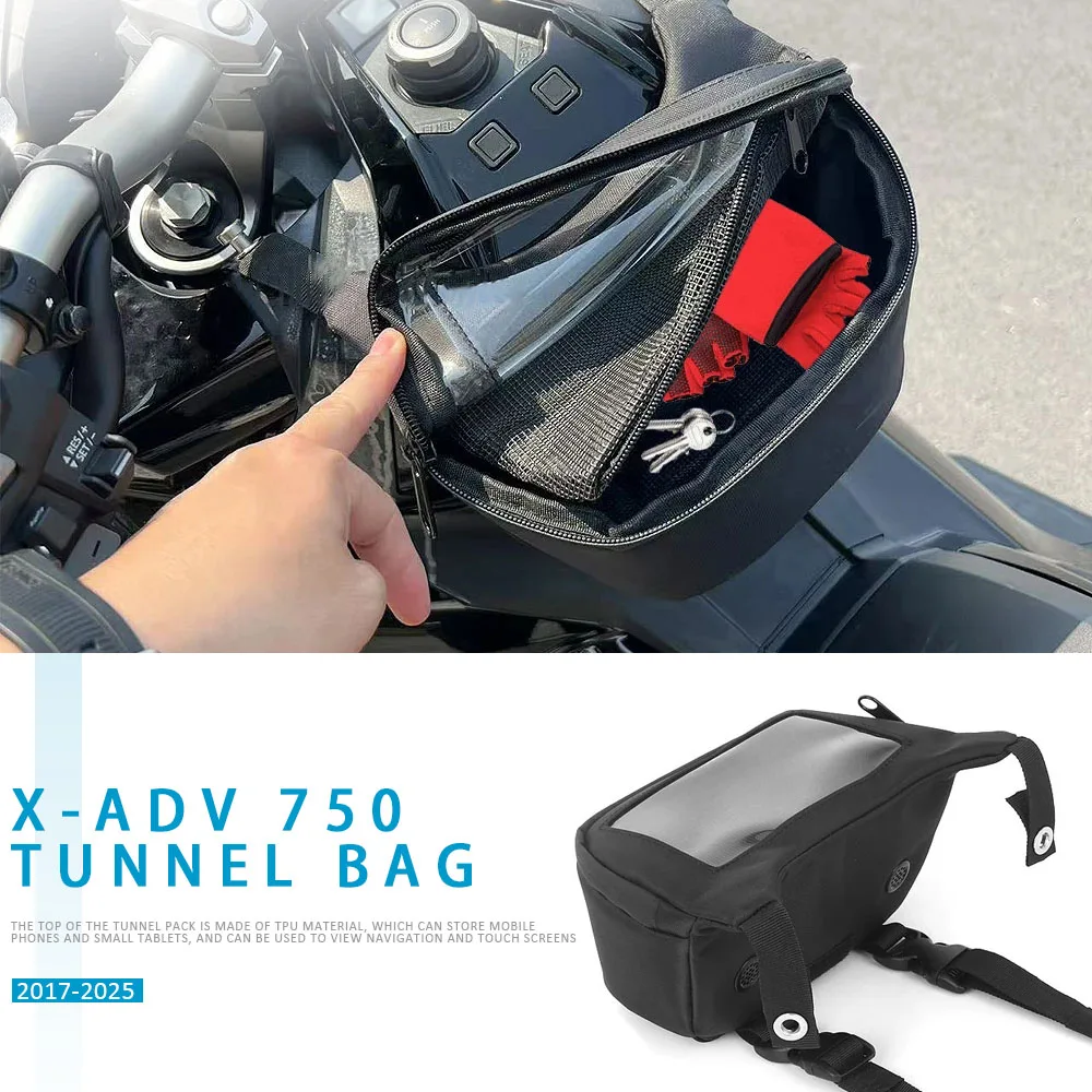 

For Honda X-ADV 750 X-ADV750 2024 New Motorcycle Scooter Black Tank Bag Storage Pouch Tunnel Bag X ADV 750 2017-2025