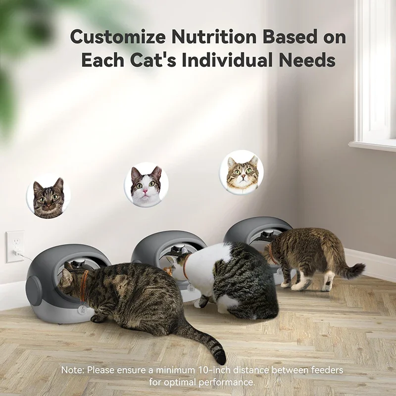 

New2025 Hot Automatic Cat Feeder Timed Smart Dog Food Auto Microchip Pet Feeder Wet and Cat Dry Food Dispenser with Collar Senso