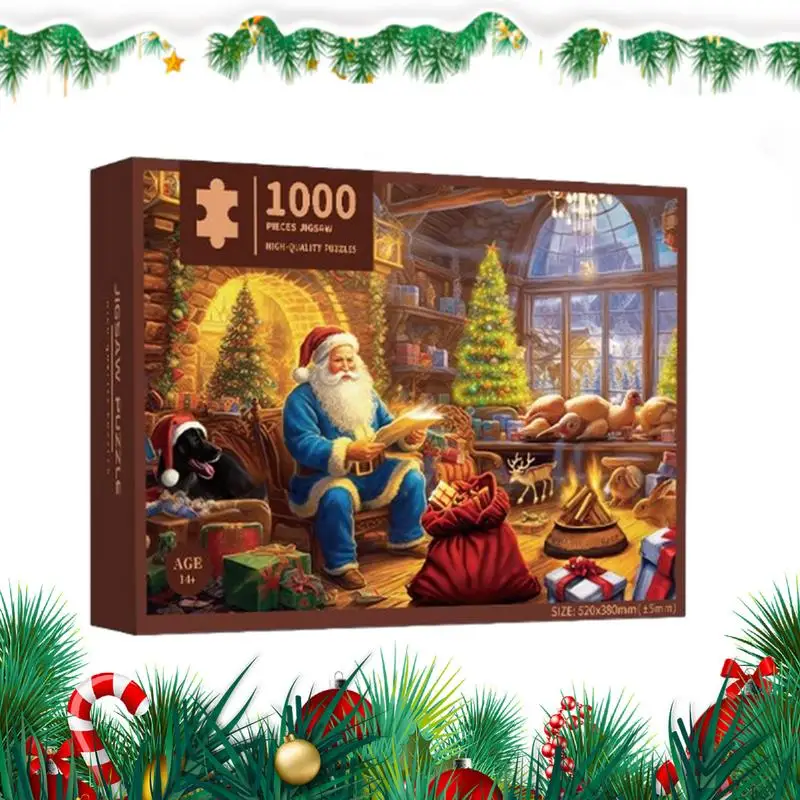 Christmas Advent Calendar 1000 Pieces Winter Jigsaw Puzzle 24 Days Countdown Calendar Party Favors Christmas Game Gift for Kids