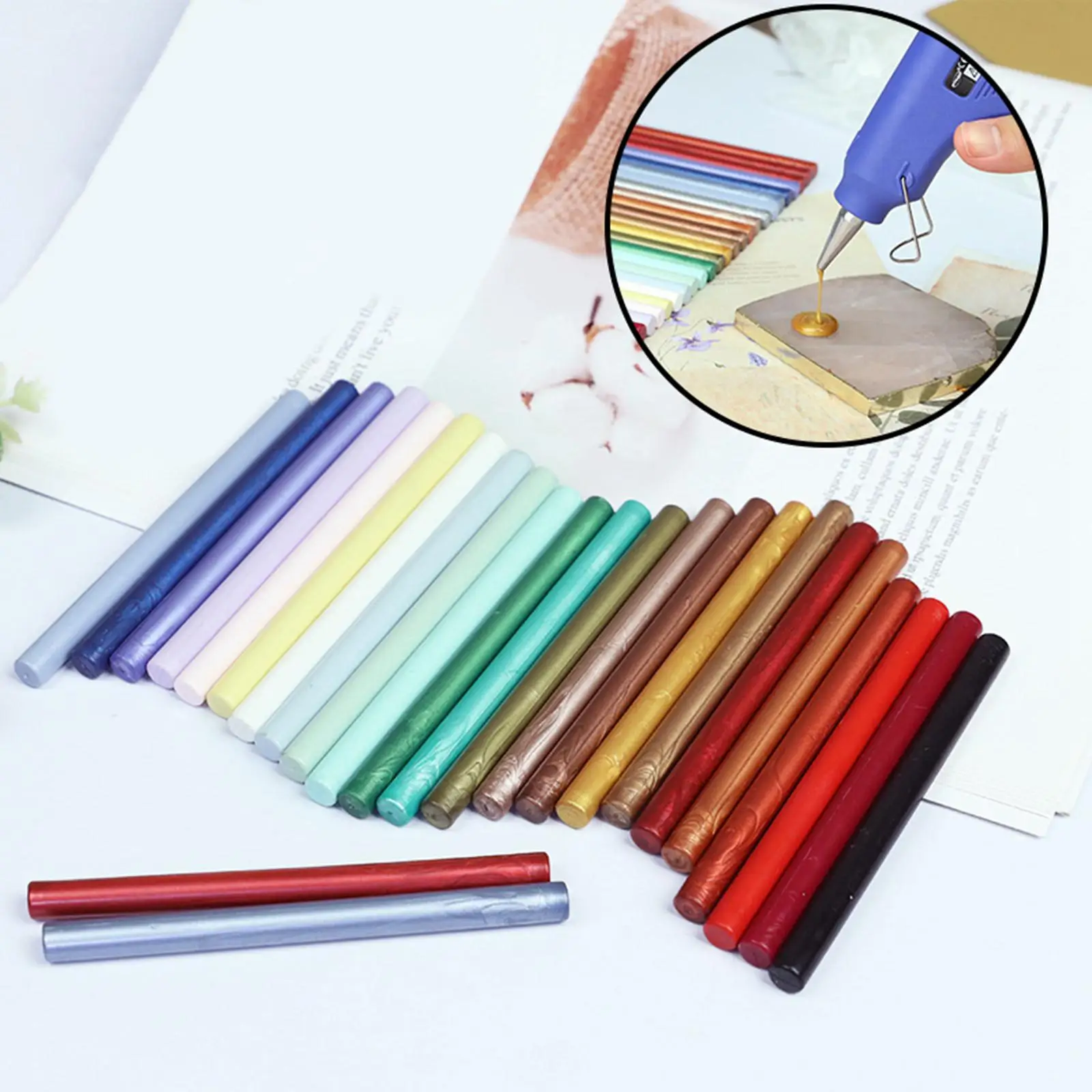 

25x sealing wax Rods DIY Melting Assorted Colors Sealing Wax Rods for Birthday, Party, Packages, Card Envelopes,