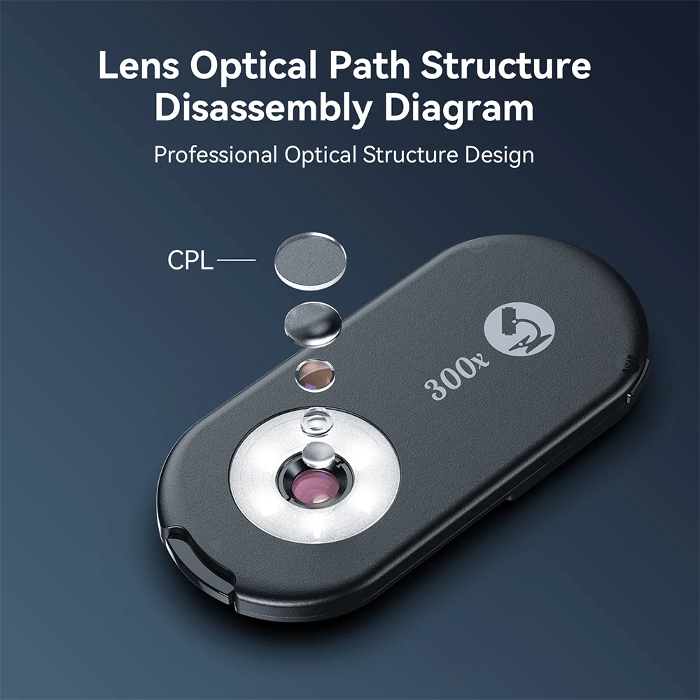 APEXEL جديد ترقية 300X عدسة المجهر الهاتف المحمول عدسة الكاميرا عدة عدسات ماكرو صغيرة مع ضوء LED لجميع الهواتف الذكية تقريبا