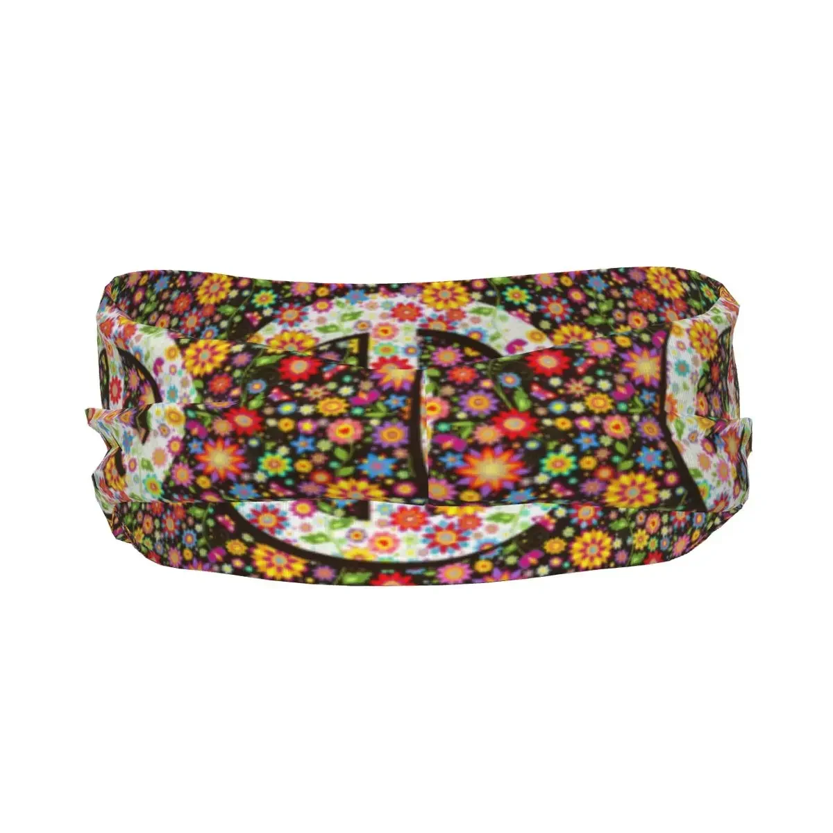 Sport-Stirnband, tragbares Haarband, Hippie-Blumen, Friedenssymbol, Haarwickel, Klammer, Radfahren, Laufen, Training, Schweißband