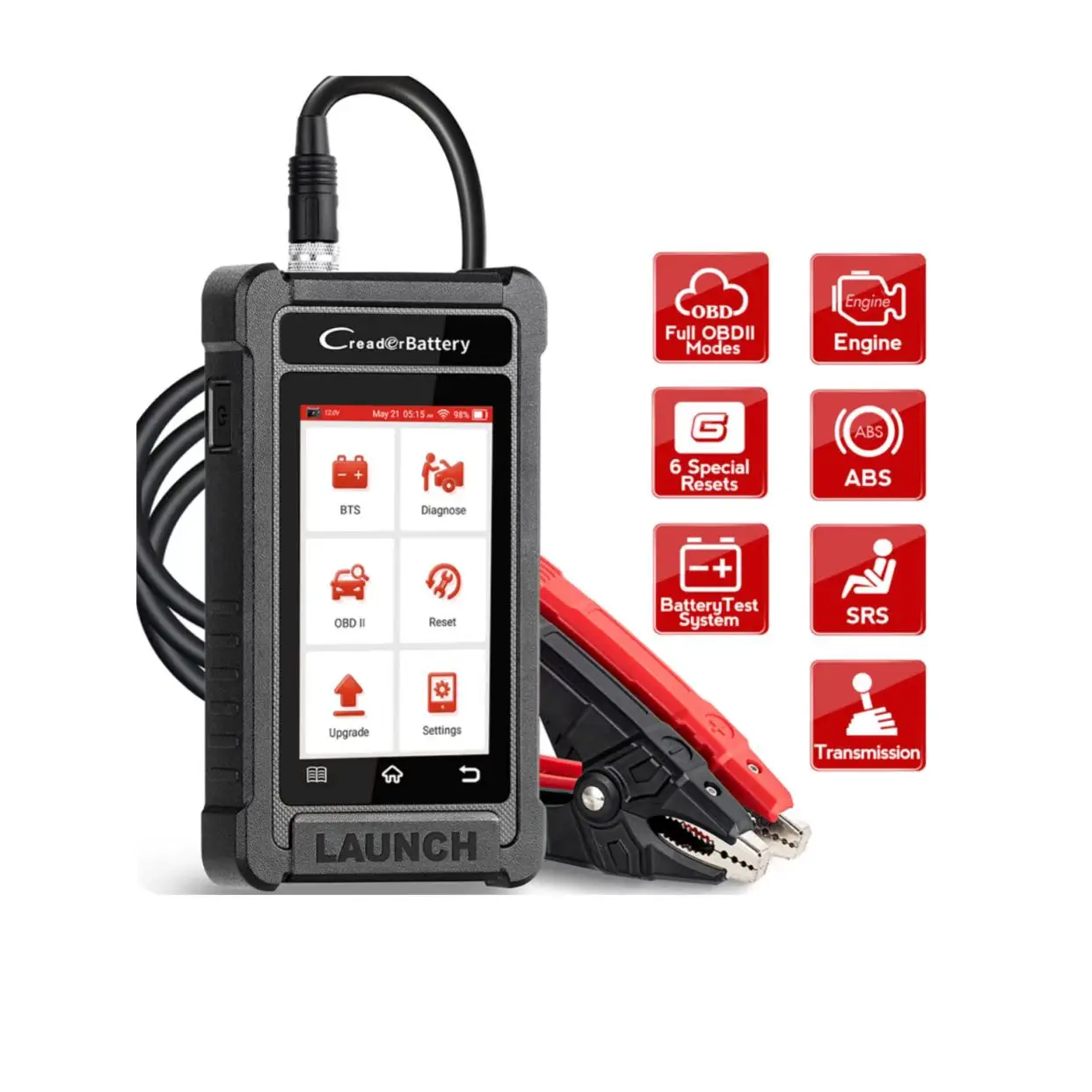 

LAUNCH X431 CRB5001 OBD2 12 В тестер автомобильного аккумулятора автоматические двунаправленные диагностические инструменты масляный BMS TPMS 6 сброс бесплатное обновление Pk BST360