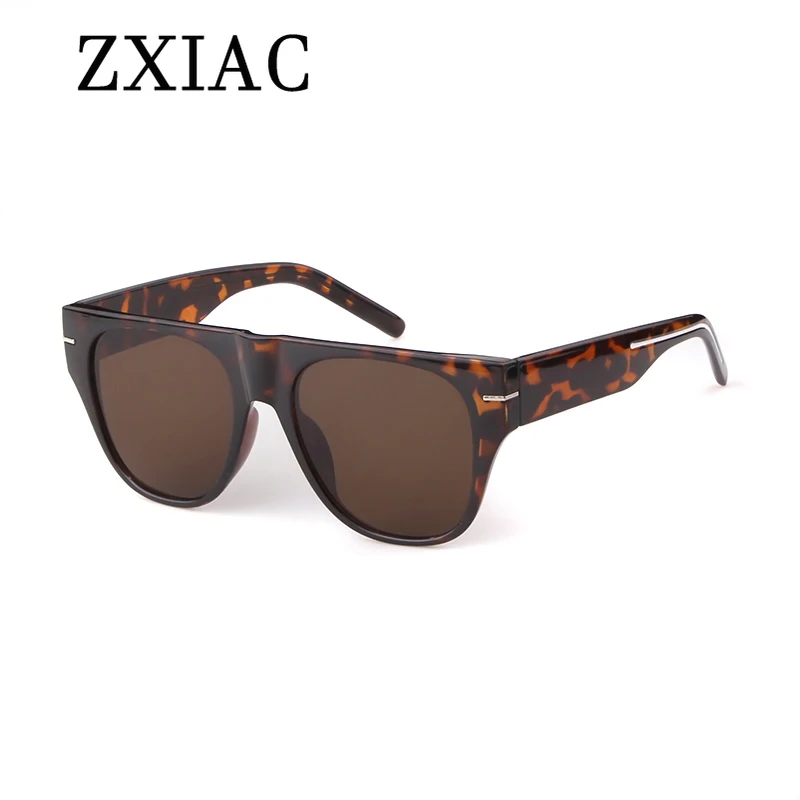 ZXIAC Trend Square Large Frame Sunglasses Women Fashion Rivet Decorated Sun Glasses Men Retro Ocean Lenses Wide Leg Shades UV400