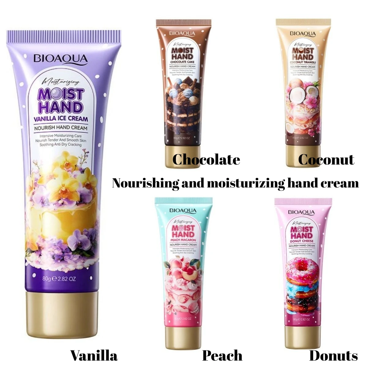 

Donut cake vanilla chocolate nourishing hand cream autumn and winter anti-dry non-greasy fragrance moisturizing 80g