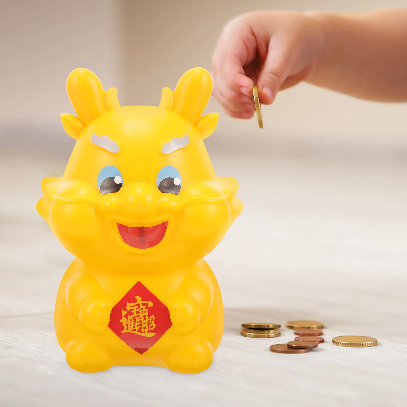 Dragon Zodiac Piggy Bank 2024 Year of Dragon Coin Holder Desktop Decor for Bedroom Home New Year Gift