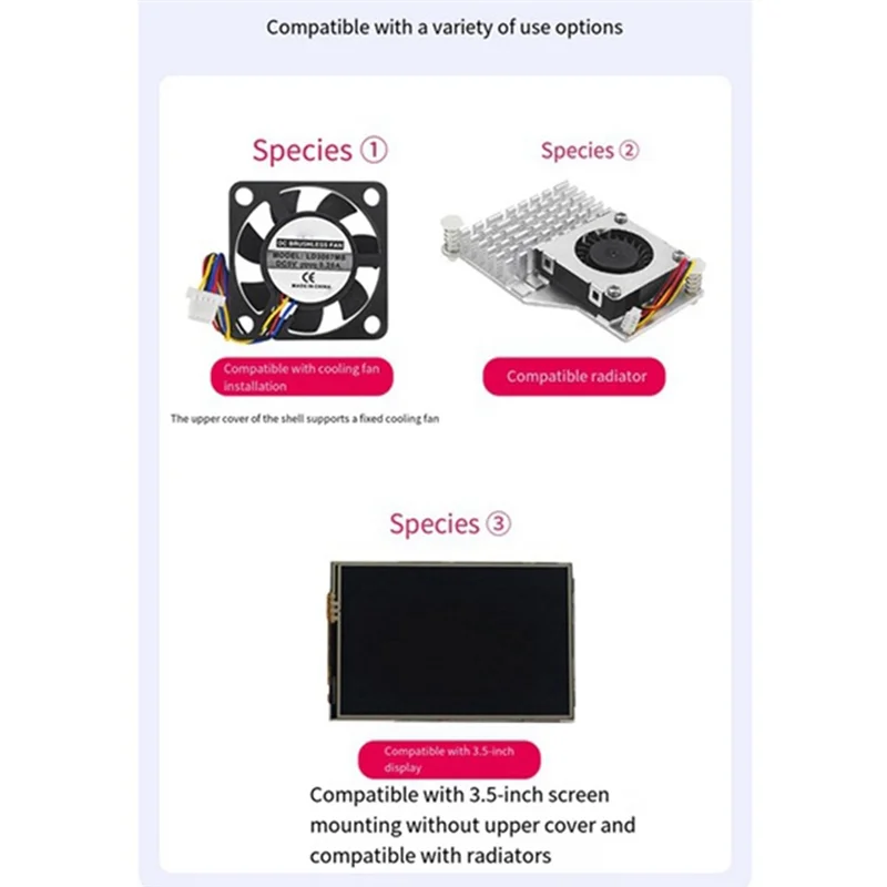 

【Must-Haves】Radiator Case For Raspberry Pi 5 Generation Case 3.5 Inch Display Protective Case With Copper Radiator
