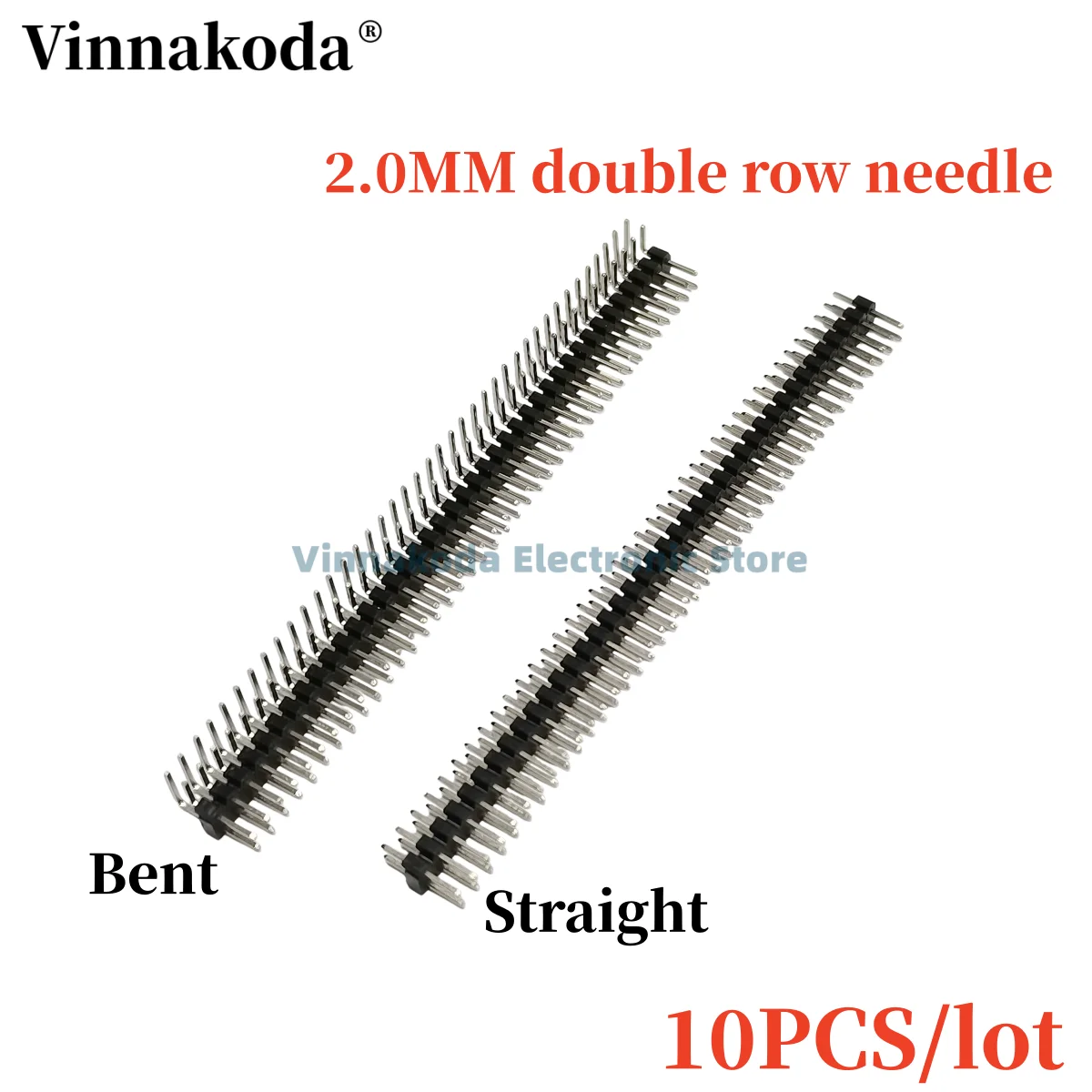10 Teile/los 90/180 Grad 2,0mm 2X40P Zweireihig Gebogen/gerade Nadel Pin Header Stecker
