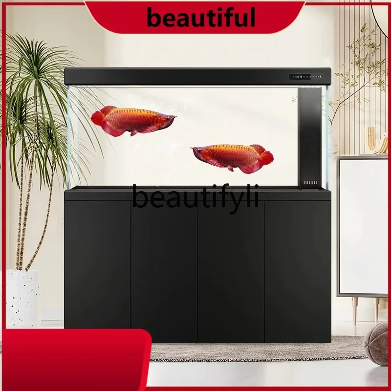 

Large arowana tank light luxury ultra-white glass intelligent ecological bottom filter goldfish tank H