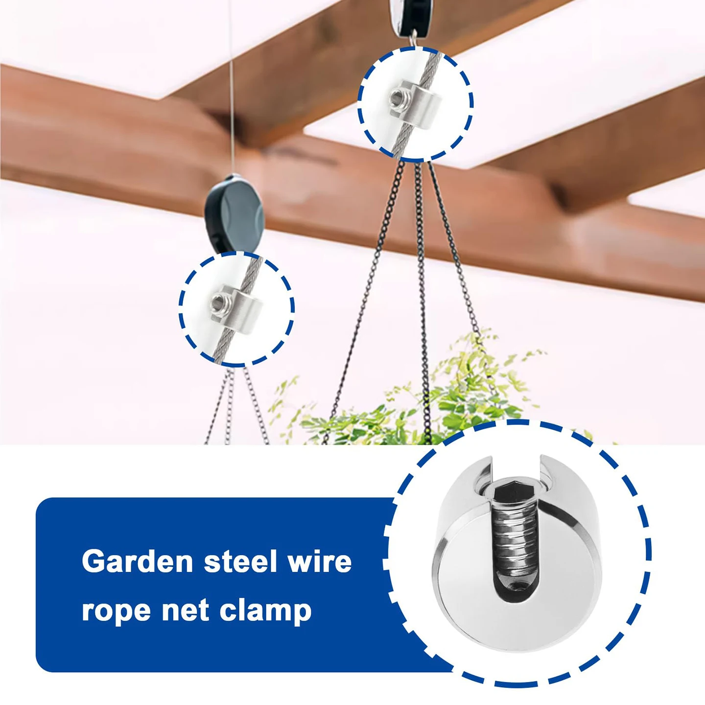 Picture 7: 10PCS 316 Stainless Steel Cable Single Clamp, 2/3/4/5/6mm Cable Rope Clamp for Potted Plants/Clothing Suspension
