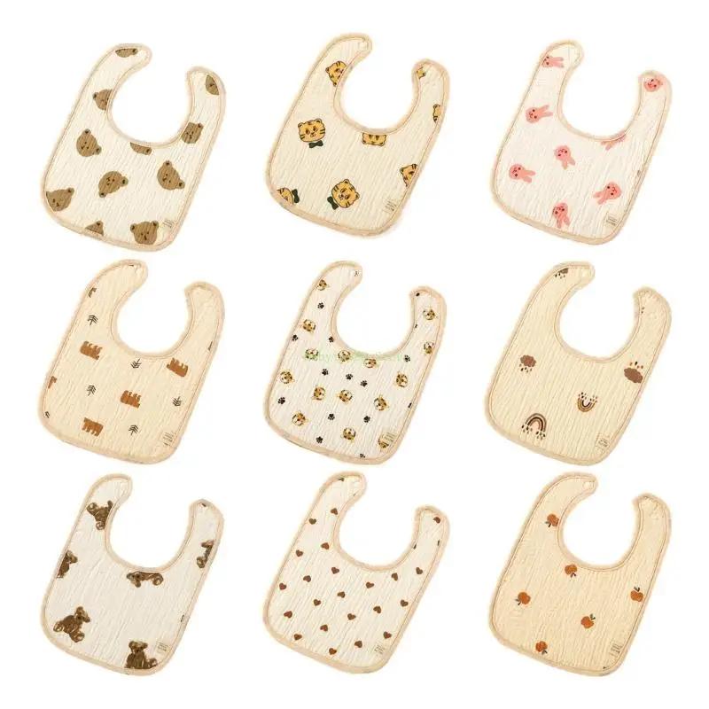 

Y4UD Multipurpose Feeding Bib Cotton Baby Ushaped Bib High Absorbent Saliva Towel for Spit up, Wiping, Teething and Eating