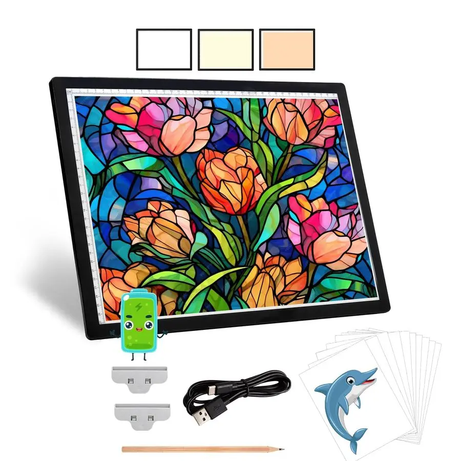 

Перезаряжаемый световой стол A3, беспроводной аккумуляторный световой короб для отслеживания 3 цветов, 6 уровней яркости, бесступенчатая световая панель, A3 Light P