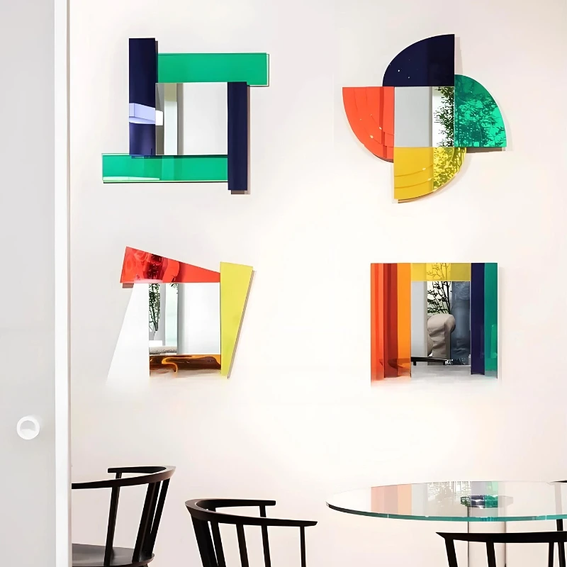 

Minimalist decorative mirror living room home color collage art wall hanging