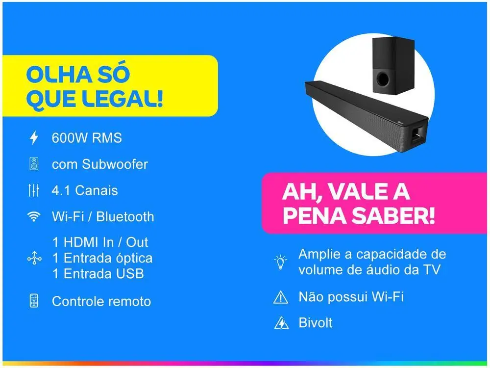 LG Soundbar with Bluetooth Subwoofer-Bivolt