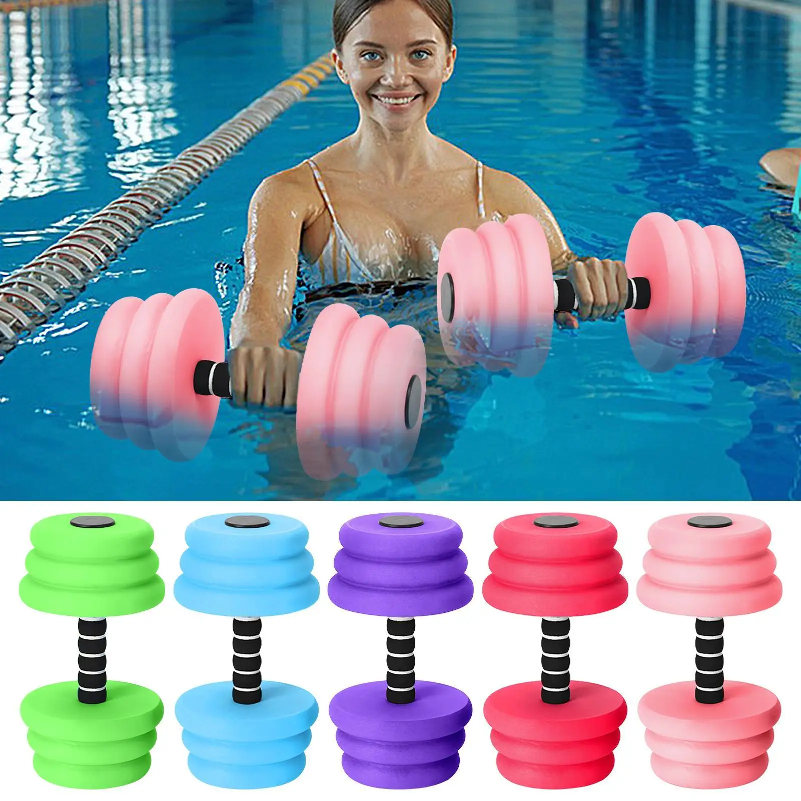 

Water Weights for Pool Exercise Dumbbells Pool Fitness Equipment 2 Pieces Strength Training Water Dumbbells for Men Women Adults