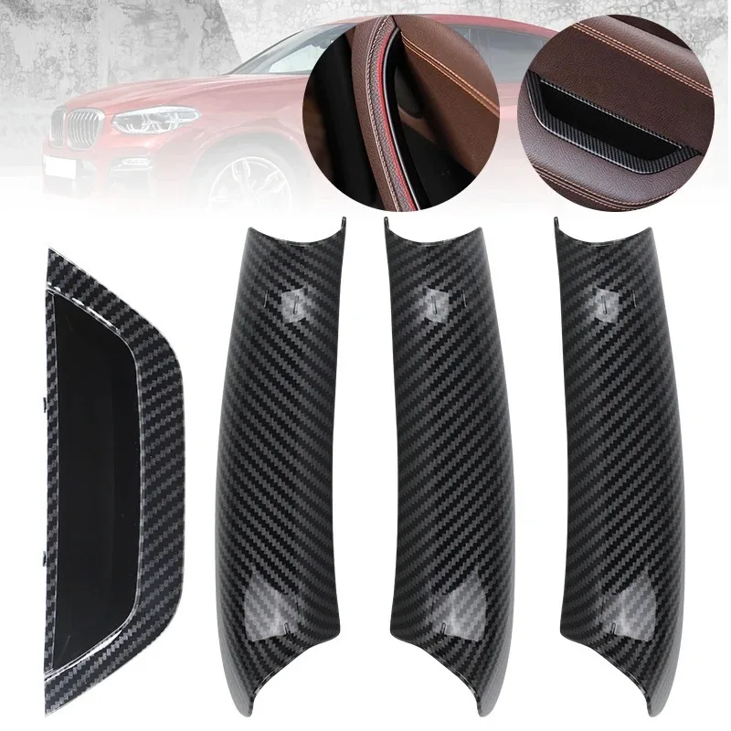 

Door Handle Panel Pull Cover Car Interior Carbon Texture Black Beige For BMW X3 X4 F25 F26 2010-2017 Replacement Parts