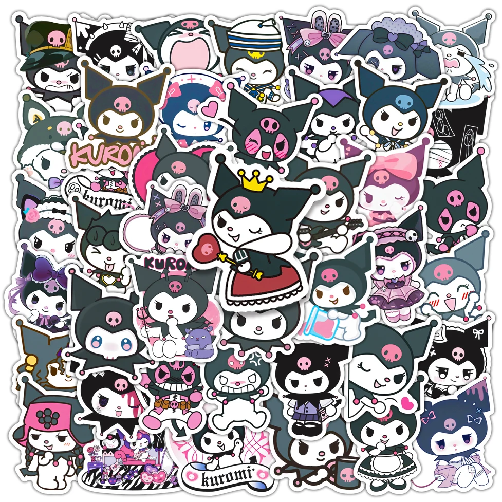 10/30/50PCS Funny Kuromi Stickers Graffiti PVC Decals Decoration Toys DIY Firdge Phone Luggage Travel Car Cute Sticker Kids Gift