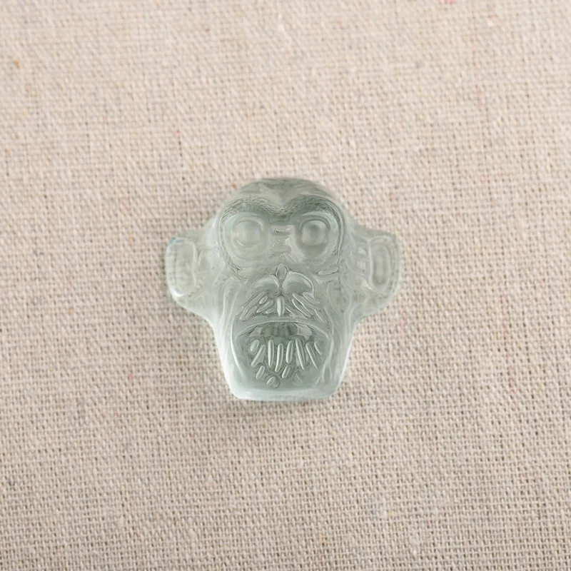 B&F Monkey head Crystal pendant Beads, Handmade Natural stones beads, Polished Stones for jewelry Making Supplies