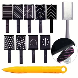 Set of 11 Pcs Nail Art Tools Cat Eye Magnetic Rod Powerful Magnet Suitable for Gel Polishing Beauty Manicure Decoration Supplies