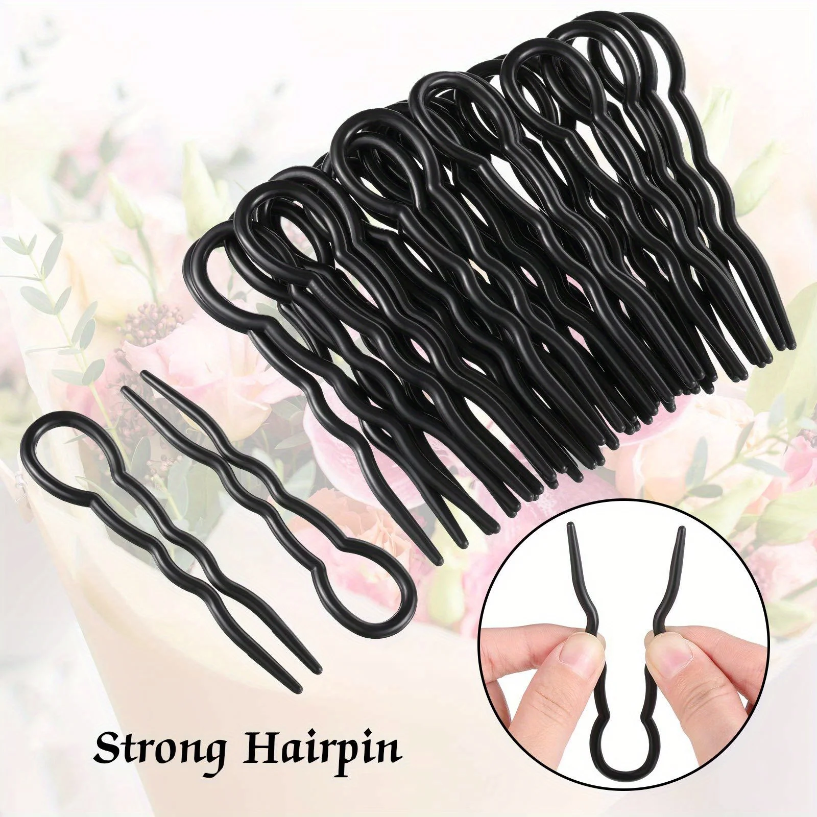 Set di fermagli per capelli in plastica a forma di U da 3 pezzi, clip invisibile, clip con design a spirale adatta per le donne