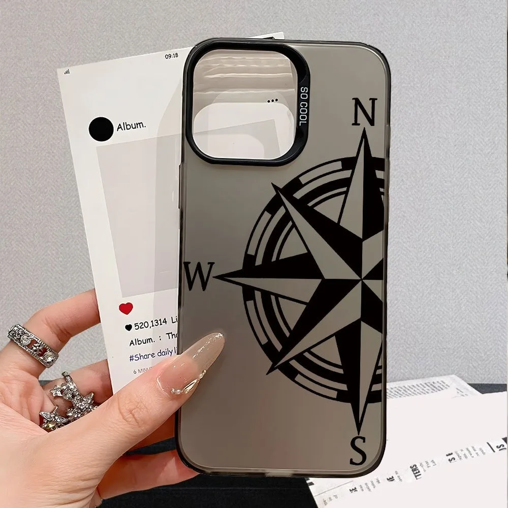 

Compass Design Phone Case For iPhone 17 Pro Max Air 16 15 14 13 12 11 7 8 Plus 17E XS X XR New Hot Fashion Matte Silicone Cover