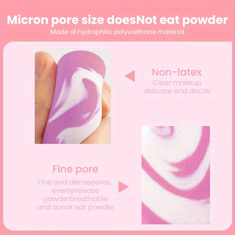 Spugna per trucco da 4 pezzi adatta per applicatore per trucco in polvere in polvere sciolta per correttore in crema e polvere