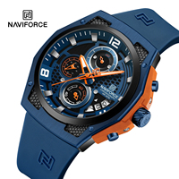 NAVIFORCE Men‘s Watches New Silicone Strap Quartz Calendar Male Waterproof  Fashion Sport Wristwatches Blue design sense clock