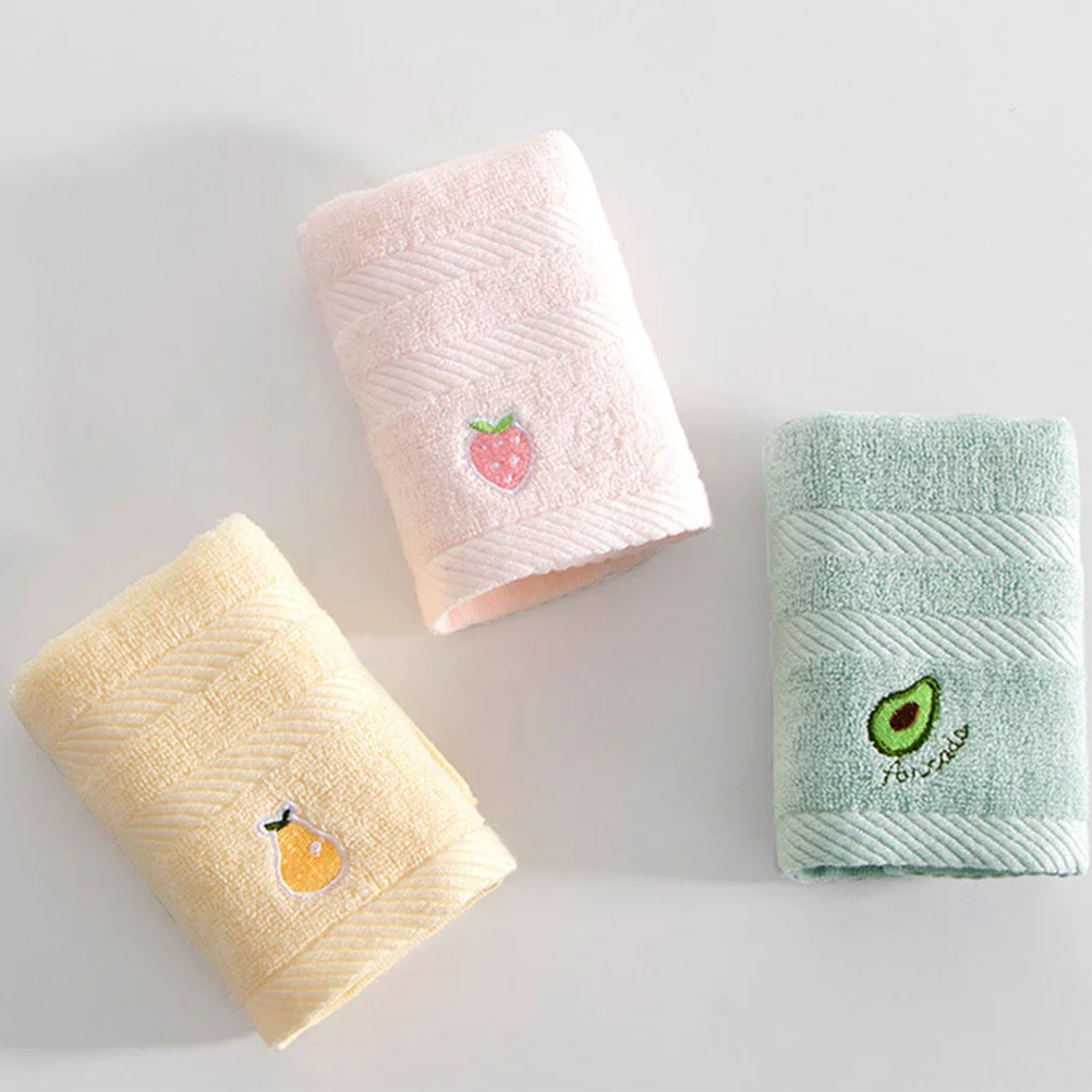 

3Pcs Adorable Fruit Washcloths Soft Bamboo Fiber Newborn Face Towels Absorbent Kids Hand Towels