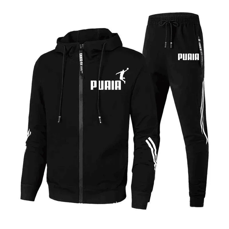 Traje de Jogging para hombre, suéter, Sudadera con capucha, chaqueta, pantalones deportivos, ropa para hombre, conjunto de 2 piezas, Otoño/Invierno,