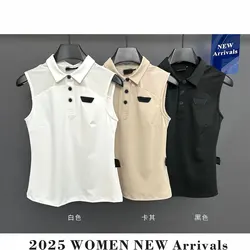 2025 New Women's Golf Sleeveless T-shirt, Golf Sports Shirt, Comfortable, Breathable, Quick Drying, Free Shipping