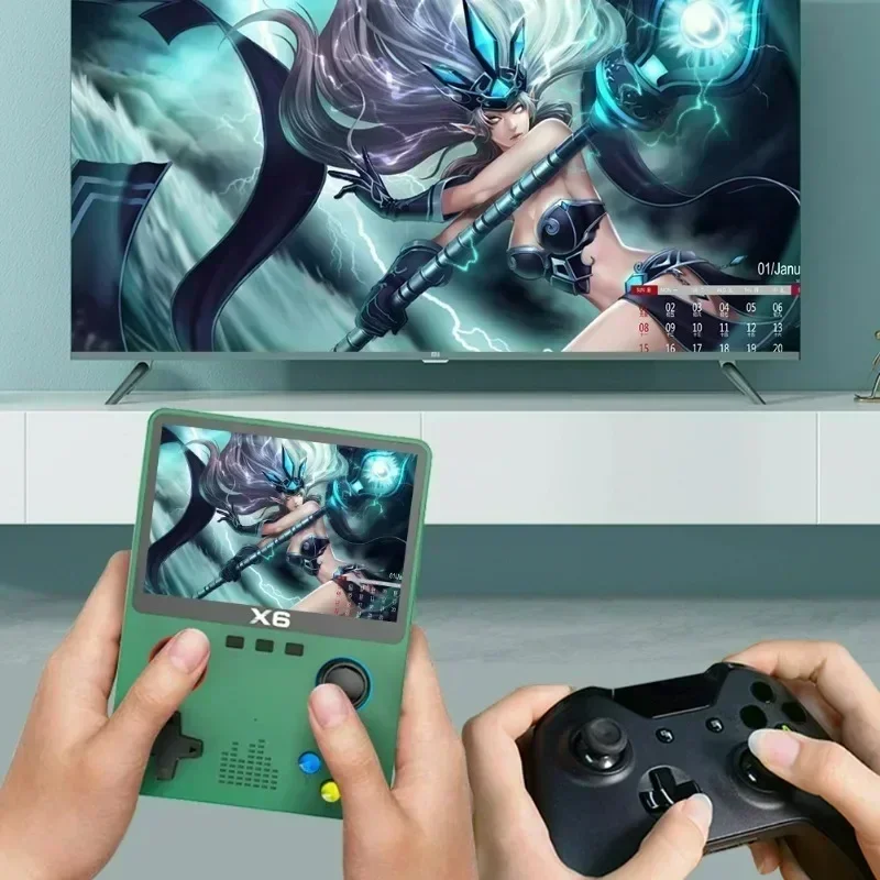 Xiaomi X6 Retro Handheld Video Game Console Dual Joystick 3.5 Inch IPS Screen Portable Pocket Video Player Games For Kids Gifts