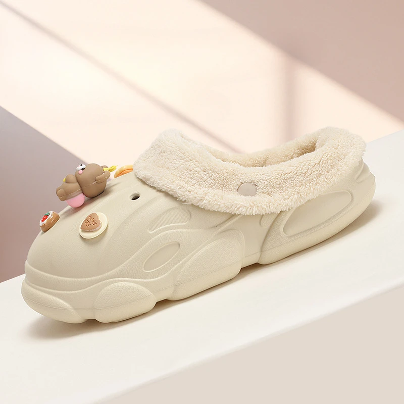 Frauen kleine Bär Baumwolle Hausschuhe Indoor warme Plüsch Hausschuhe Baotou Männer Baumwolle Stiefel lässig rutsch feste Schuhe Paar Frauen