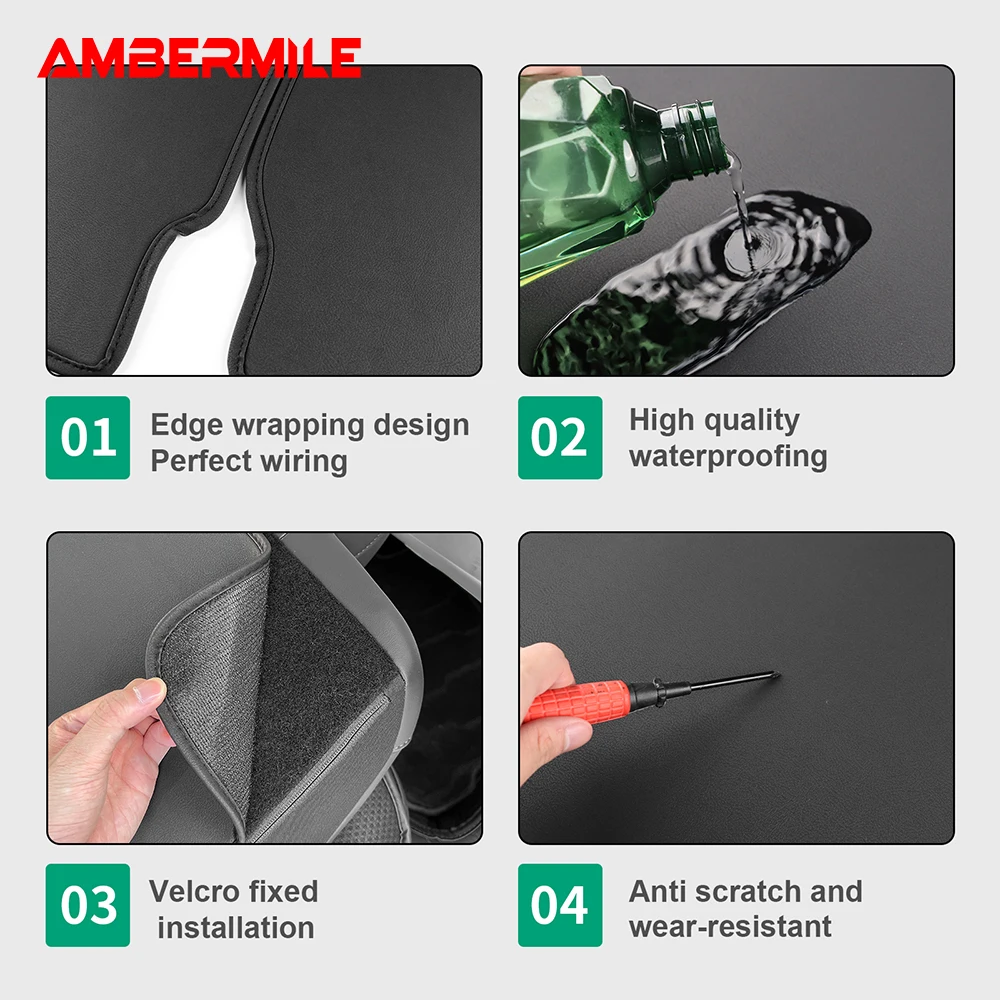 

Комплект из 3 черных защитных накладок из искусственной кожи для задних сидений Mini Countryman 2024 U25, защита от грязи и царапин