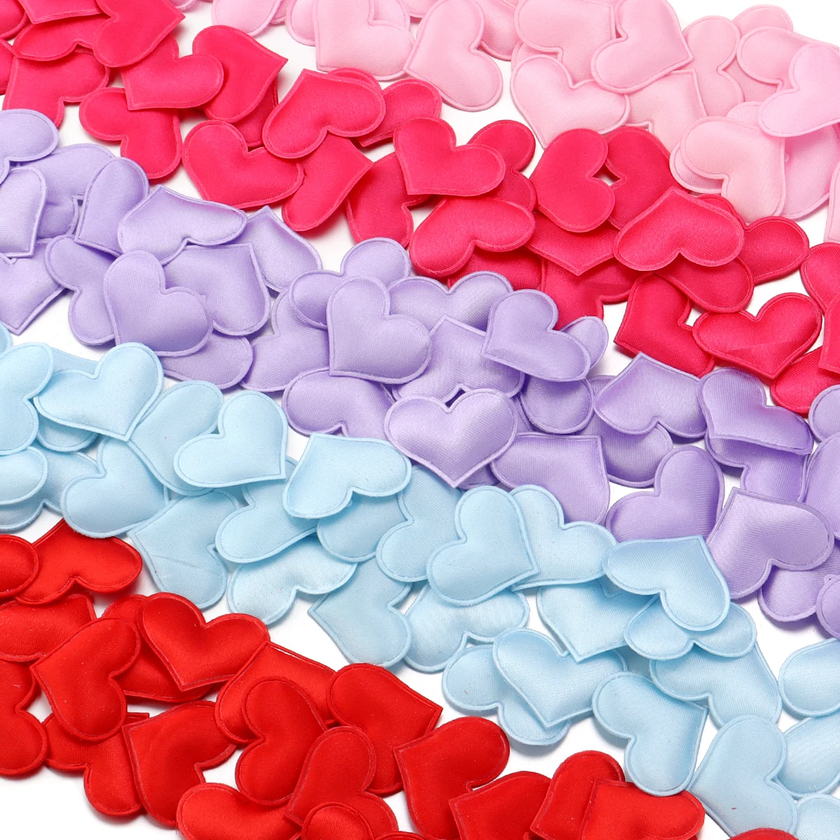 50/100Pcs 스폰지 새틴 심장 꽃잎 DIY 공예 바느질 용품에 대 한 다채로운 인공 직물 꽃잎 웨딩 발렌타인 장식