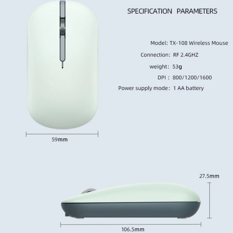 2.4G ماوس لاسلكي صامت 1600 ديسيبل متوحد الخواص قابل للتعديل الفئران مريح 4 مفاتيح الألعاب غطاء مغناطيسي الماوس أو ألعاب الكمبيوتر سطح المكتب #5