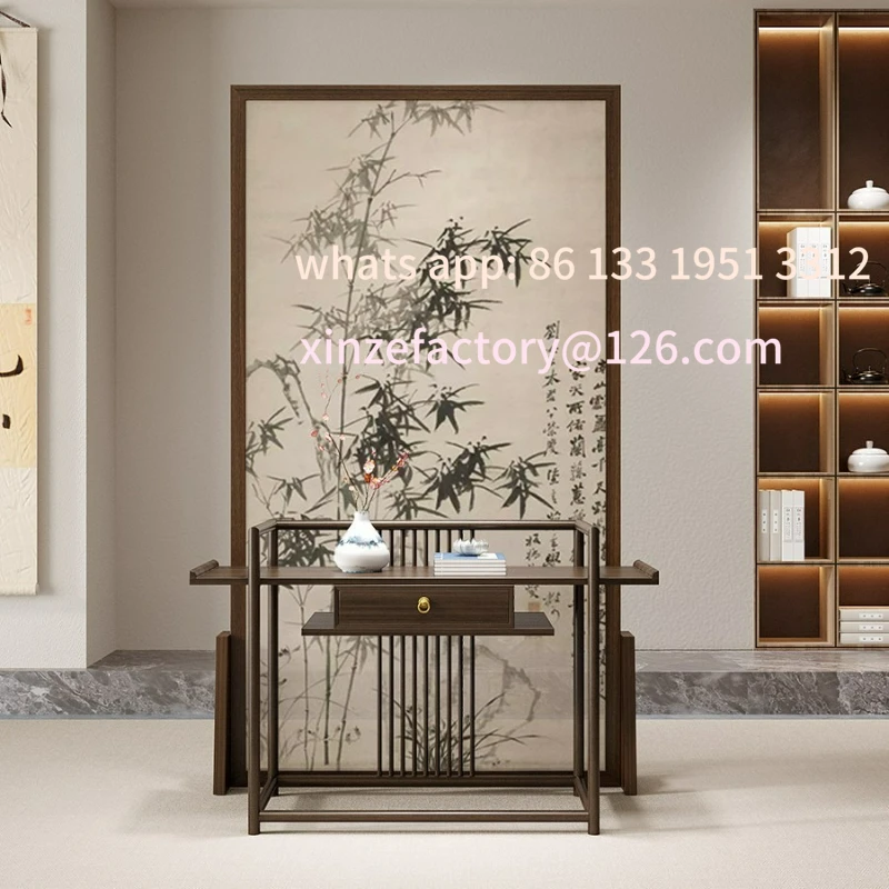 

Customizable new Chinese screen partition entrance mobile simple bamboo solid wood