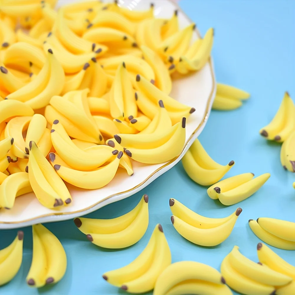 10pcs Mini Resin Banana Models Collectible Figurines, Small Figurine Ornaments, Perfect Jewelry Additions, Suitable As Gifts