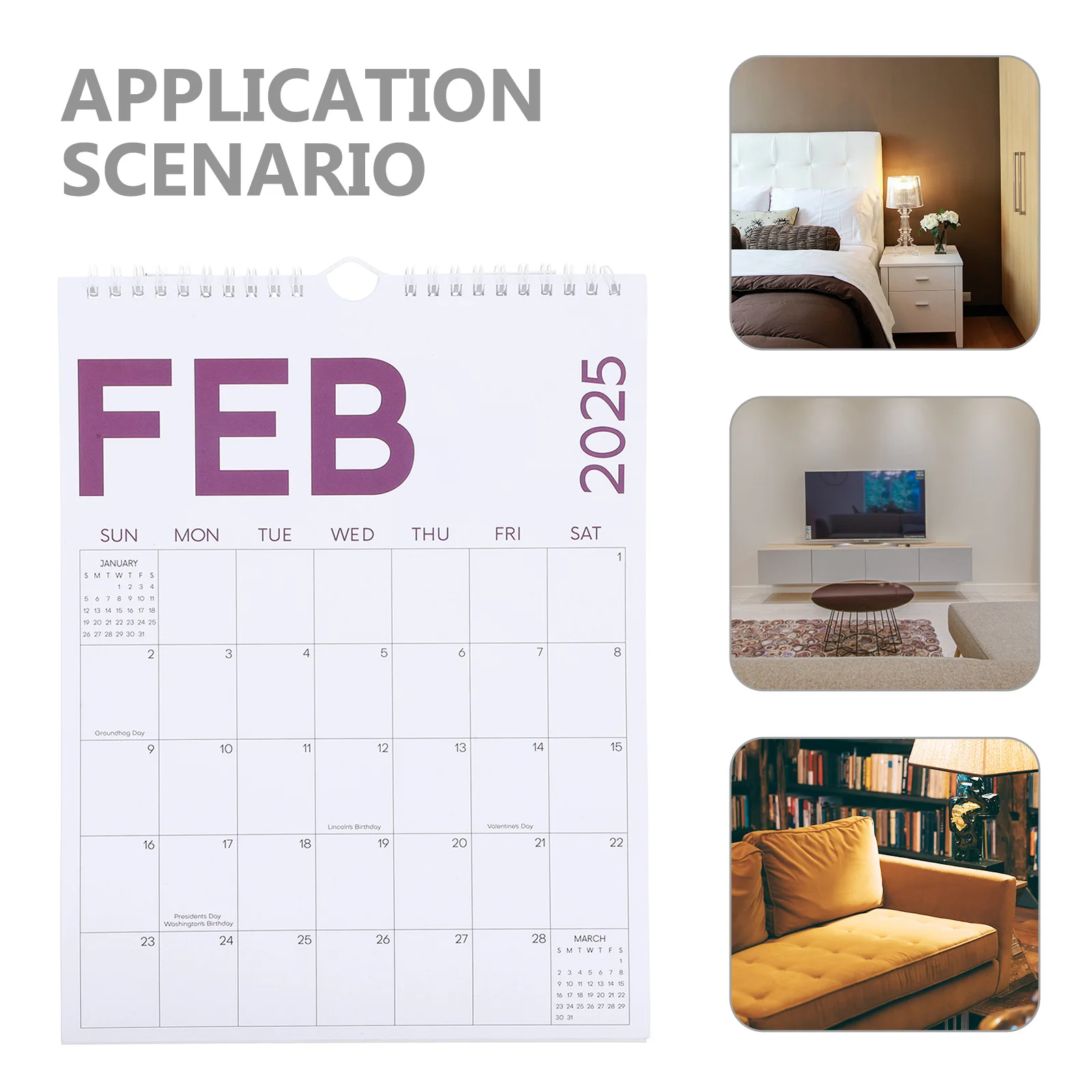 Calendario de pared colgante 2025, 12 meses de enero de diciembre, planificador mensual, organizador de año escolar para el hogar, oficina, calendario de año académico