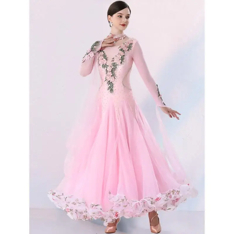 2025 Newest Woman Ballroom Dance Competition Dress Dance Ballroom Waltz Standard Dance Dress Women Ballroom Dress 8220