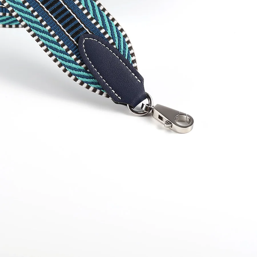 Shoulder Strap Bag Strap 5cm Wide Woven Canvas Cowhide Leather Hand-Stitched For Kelly Bag