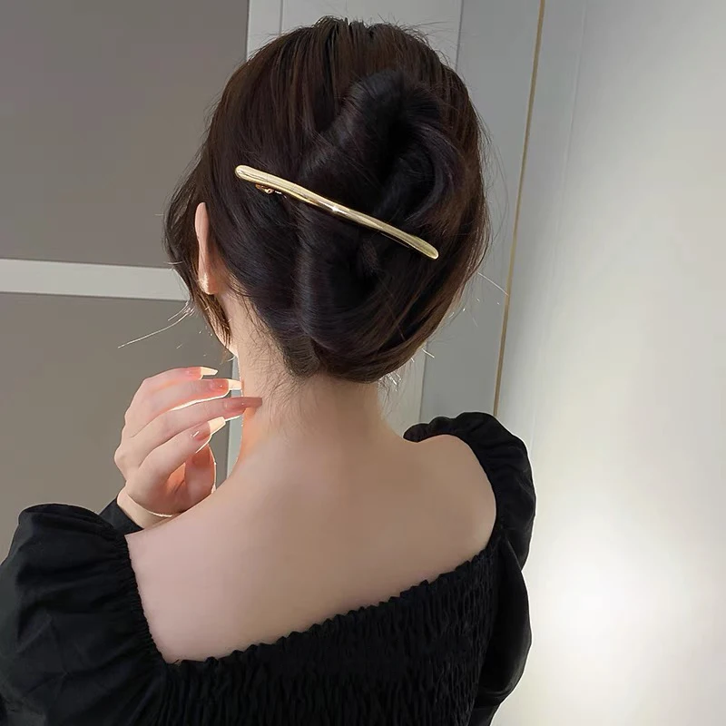 

New Metal Barrettes Hair Clips Long Irregular Geometric Hairgrip Alloy Hairpin Ins Korean Women Hair Accessories