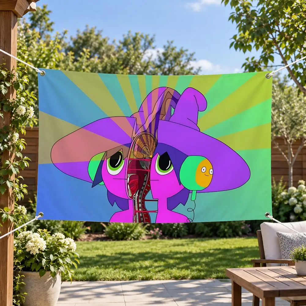 Animated Series The Midnight Gospel Flags Aesthetic Wall Tapestry Printed Wall Hanging Living Room Party Outdoor Decor