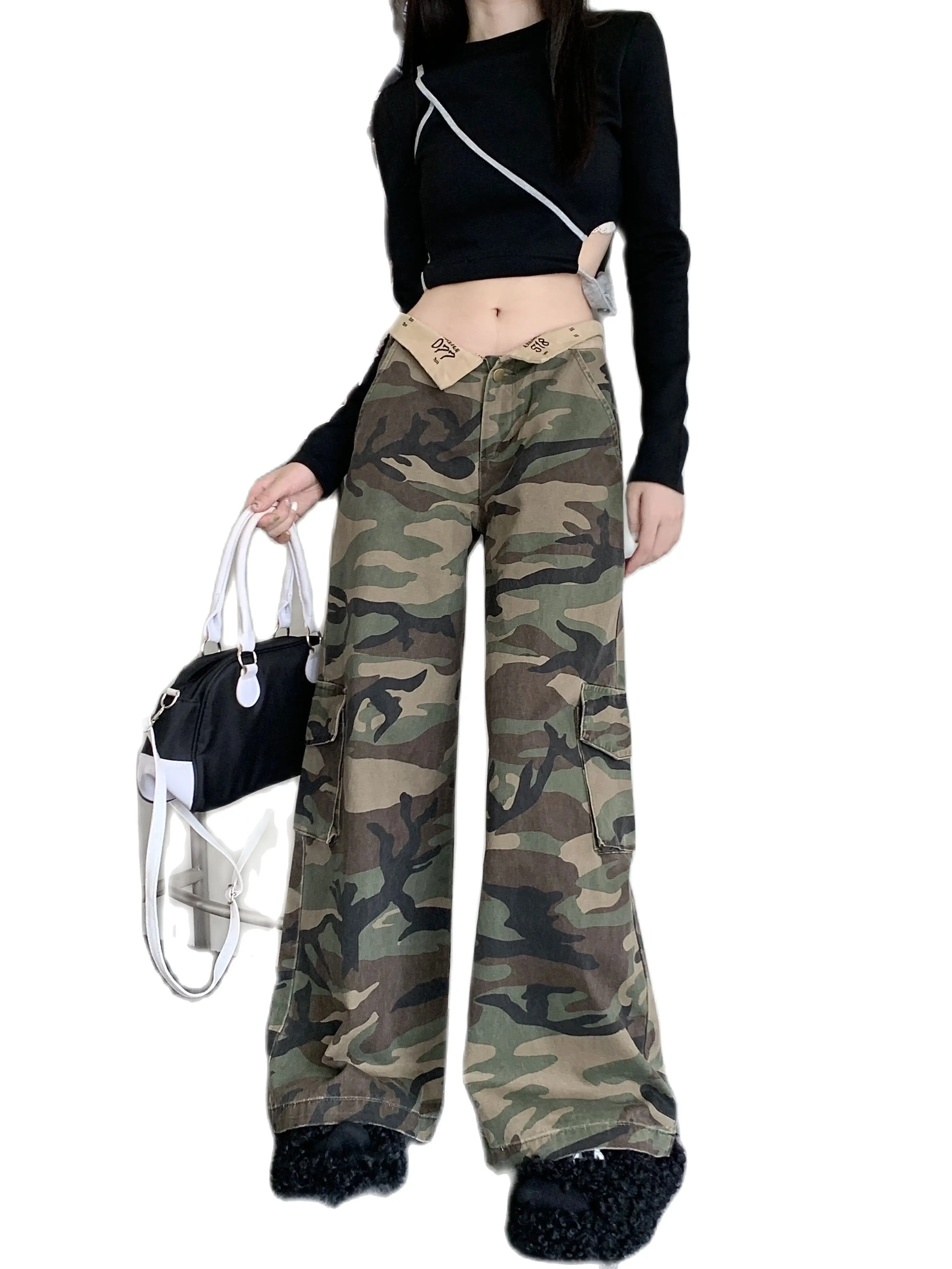 

2024 Women Printing Pants Y2k Style High Waist Wide Legged Harajuku Japanese 2000s Style Aesthetic Baggy Trousers