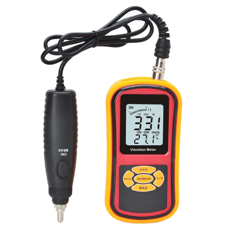 GM63B Professional Split Type Vibration Meter LCD Display Acceleration Velocity And Displacement Measurement new