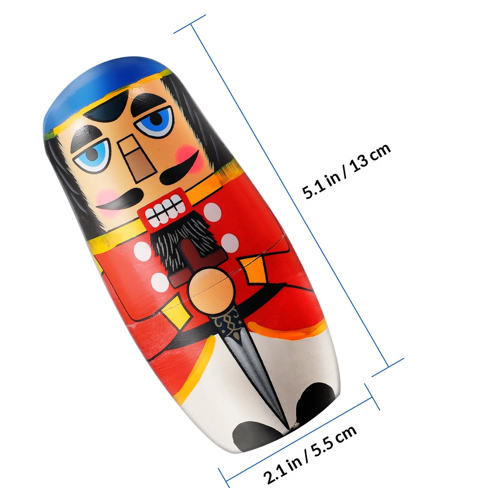 1세트 프리미엄 우드 마트료시카 5층 수제 넛크래커 네스팅 세트 생생한 색상 독특한 러시아 스타일 어린이 생일 선물