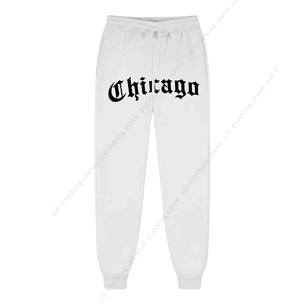 

2026 Hot Sale Chcigo City Printed Jogger Pants High Quality Men's Autumn Winter Casual Sports Sweatpants Outdoor Running Wear