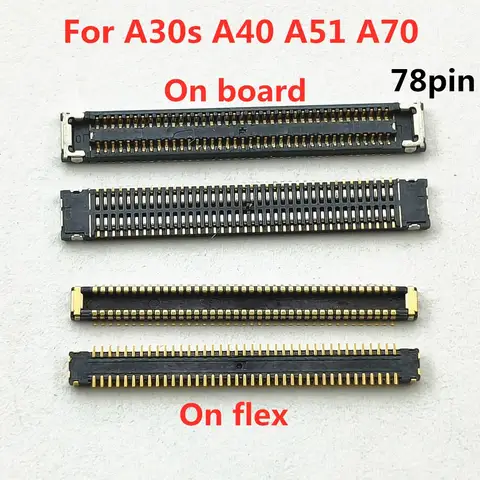 5-10pcs USB Charger Charging Port On Board FPC Connector For Samsung Galaxy A40 A405 A405F A30S A307 A51 A515 A515F Plug 78Pin