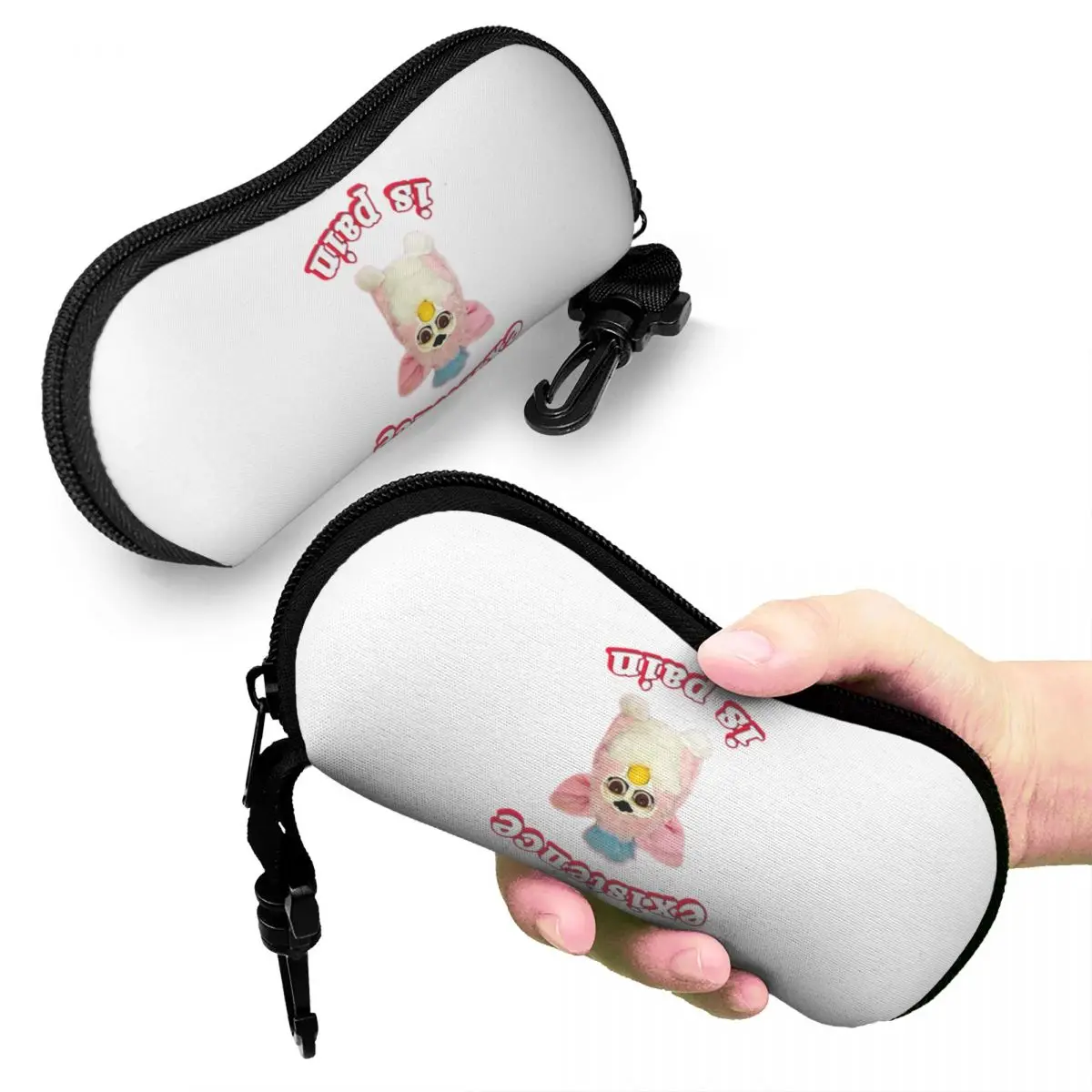 

Furby Existence Is Pain Shell Glasses Case Protector Sunglasses Box Women Men Soft Eyeglass Bag Pouch