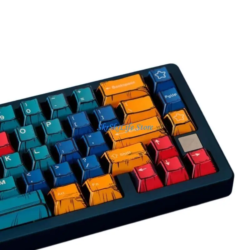 

E65E Механические клавиатуры клавишные клавиши 151 Кейс палитры комиксов PBT оригинальный профиль клавишные клавиши