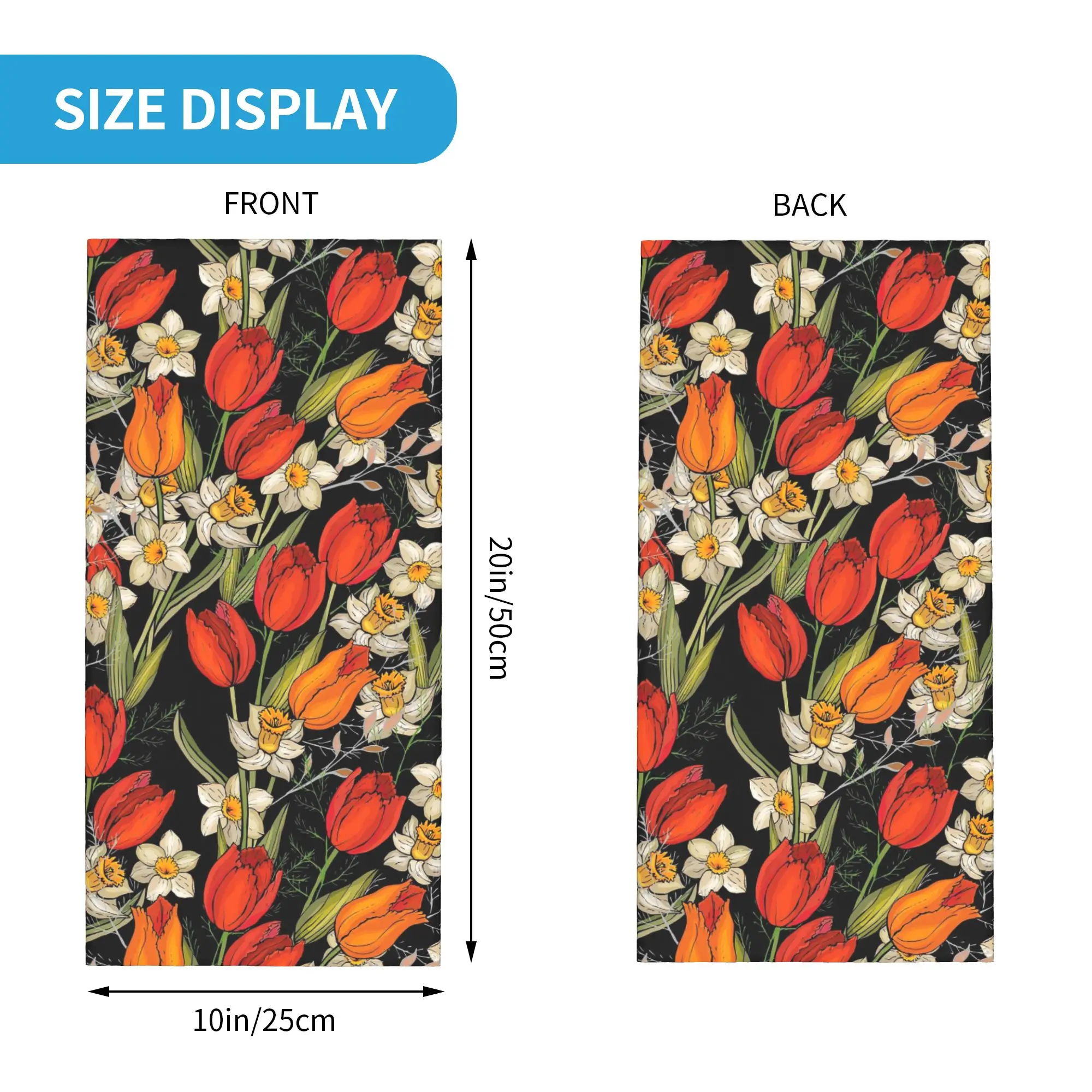 Tulip Bandana Neck Cover Printed Wrap Mask Scarf Face Mask Outdoor Sports for Men Women Adult Washable